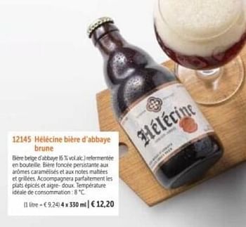 Promotions Hélécine bière d`abbaye brune - Brasserie de l'Abbaye d'Aulne - Valide de 01/03/2023 à 31/08/2023 chez Bofrost