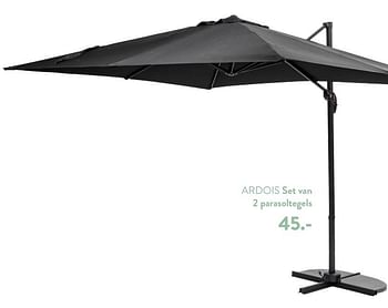 Promoties Ardois set van 2 parasoltegels - Huismerk - Casa - Geldig van 02/03/2023 tot 27/09/2023 bij Casa