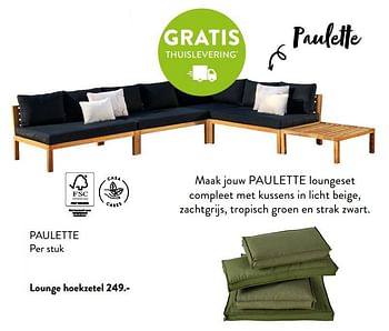 Promotions Paulette lounge hoekzetel - Produit maison - Casa - Valide de 02/03/2023 à 27/09/2023 chez Casa