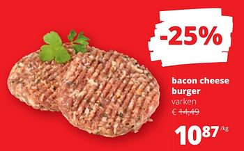 Promoties Bacon cheese burger - Huismerk - Spar Retail - Geldig van 09/03/2023 tot 22/03/2023 bij Spar (Colruytgroup)
