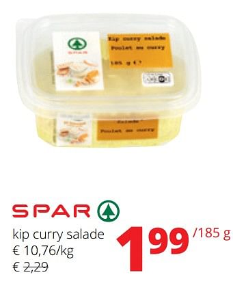 Promoties Kip curry salade - Spar - Geldig van 09/03/2023 tot 22/03/2023 bij Spar (Colruytgroup)