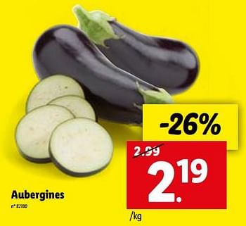 Promotions Aubergines - Produit maison - Lidl - Valide de 15/03/2023 à 21/03/2023 chez Lidl