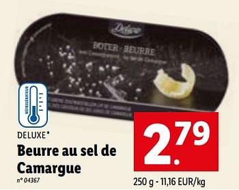 Promotions Beurre au sel de camargue - Deluxe - Valide de 15/03/2023 à 21/03/2023 chez Lidl