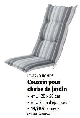 Promotions Coussin pour chaise de jardin - Livarno - Valide de 15/03/2023 à 21/03/2023 chez Lidl