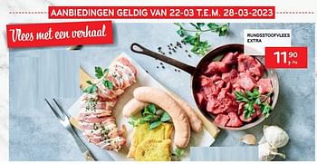 Promoties Rundsstoofvlees extra - Huismerk - Alvo - Geldig van 22/03/2023 tot 28/03/2023 bij Alvo