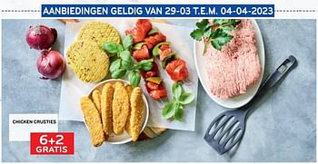 Promoties Chicken crusties 6+2 gratis - Huismerk - Alvo - Geldig van 29/03/2023 tot 04/04/2023 bij Alvo