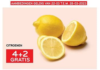 Promoties Citroenen 4+2 gratis - Huismerk - Alvo - Geldig van 22/03/2023 tot 28/03/2023 bij Alvo