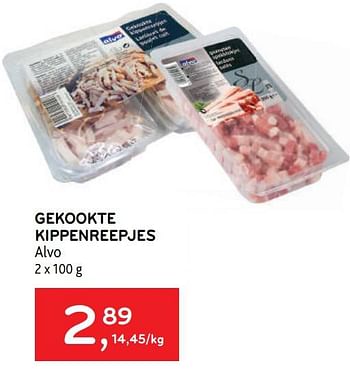 Promoties Gekookte kippenreepjes alvo - Huismerk - Alvo - Geldig van 22/03/2023 tot 04/04/2023 bij Alvo
