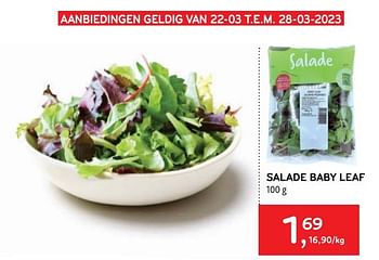 Promoties Salade baby leaf - Huismerk - Alvo - Geldig van 22/03/2023 tot 28/03/2023 bij Alvo