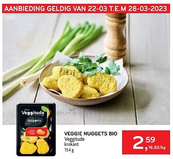 Promoties Veggie nuggets bio veggitude - Veggitude - Geldig van 22/03/2023 tot 28/03/2023 bij Alvo