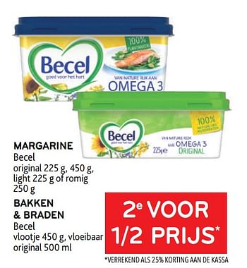 Promotions Margarine becel + bakken + braden becel 2e voor 1-2 prijs - Becel - Valide de 22/03/2023 à 04/04/2023 chez Alvo