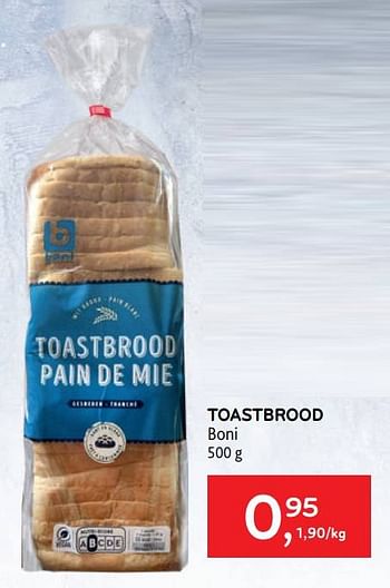 Promoties Toastbrood boni - Boni - Geldig van 22/03/2023 tot 04/04/2023 bij Alvo