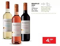 Promoties Brandvlei 2022 chardonnay wit - Witte wijnen - Geldig van 22/03/2023 tot 04/04/2023 bij Alvo