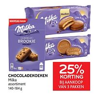 Promoties Chocoladekoeken milka 25% korting bij aankoop van 3 pakken - Milka - Geldig van 22/03/2023 tot 04/04/2023 bij Alvo