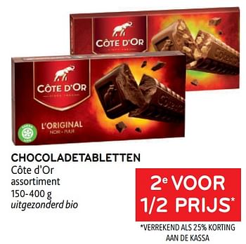 Promotions Chocoladetabletten côte d’or 2e voor 1-2 prijs - Cote D'Or - Valide de 22/03/2023 à 04/04/2023 chez Alvo