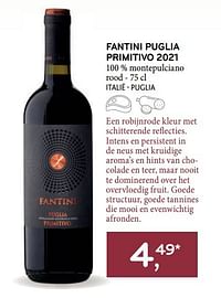 Fantini puglia primitivo 2021 100 % montepulciano rood-Rode wijnen