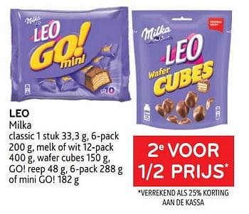 Promoties Leo milka 2e voor 1-2 prijs - Milka - Geldig van 22/03/2023 tot 04/04/2023 bij Alvo