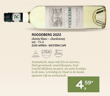 Promotions Roodeberg 2022 chenin blanc - chardonnay wit - Vins blancs - Valide de 22/03/2023 à 04/04/2023 chez Alvo
