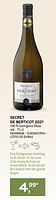 Promoties Secret de berticot 2021 100 % sauvignon blanc wit - Witte wijnen - Geldig van 22/03/2023 tot 04/04/2023 bij Alvo