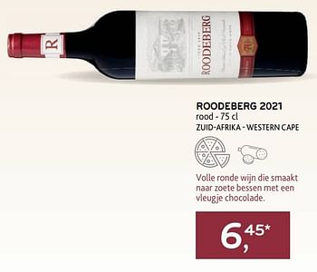 Promoties Roodeberg 2021 rood - Rode wijnen - Geldig van 22/03/2023 tot 04/04/2023 bij Alvo
