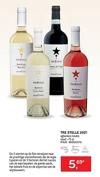 Tre stelle 2021 aglianico rosato rood-Rode wijnen