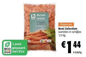 Promoties Boni selection wortelen in schijfjes - Boni - Geldig van 08/03/2023 tot 21/03/2023 bij Colruyt