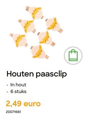 Promoties Houten paasclip - Huismerk - Ava - Geldig van 08/03/2023 tot 24/04/2023 bij Ava