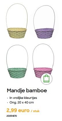 Promotions Mandje bamboe - Produit Maison - Ava - Valide de 08/03/2023 à 24/04/2023 chez Ava
