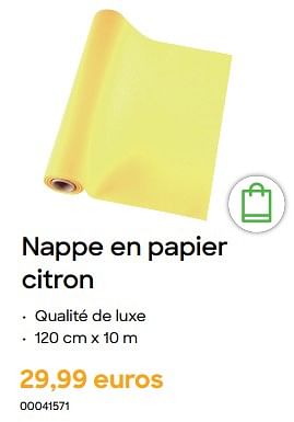 Promotions Nappe en papier citron - Produit Maison - Ava - Valide de 08/03/2023 à 24/04/2023 chez Ava