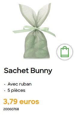 Promotions Sachet bunny - Produit Maison - Ava - Valide de 08/03/2023 à 24/04/2023 chez Ava