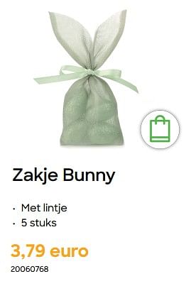 Promotions Zakje bunny - Produit Maison - Ava - Valide de 08/03/2023 à 24/04/2023 chez Ava