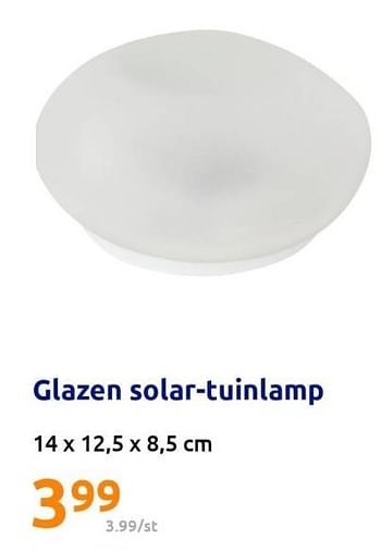 Promoties Glazen solar-tuinlamp - Huismerk - Action - Geldig van 08/03/2023 tot 14/03/2023 bij Action