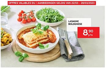 Promotions Lasagne bolognese - Produit maison - Alvo - Valide de 22/03/2023 à 28/03/2023 chez Alvo