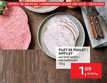 Promoties Filet de poulet - Huismerk - Alvo - Geldig van 22/03/2023 tot 28/03/2023 bij Alvo