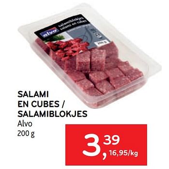 Promoties Salami en cubes alvo - Huismerk - Alvo - Geldig van 22/03/2023 tot 04/04/2023 bij Alvo