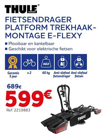 Promoties Fietsendrager platform trekhaakmontage e-flexy - Thule - Geldig van 09/03/2023 tot 09/05/2023 bij Auto 5