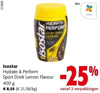 Promoties Isostar hydrate + perform sport drink lemon flavour - Isostar - Geldig van 08/03/2023 tot 21/03/2023 bij Colruyt