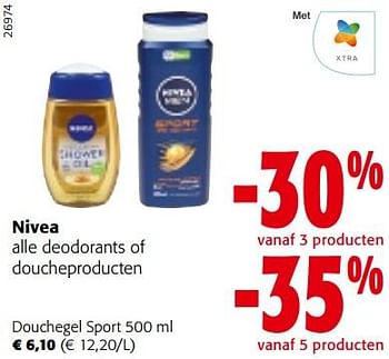 Promoties Nivea douchegel sport - Nivea - Geldig van 08/03/2023 tot 21/03/2023 bij Colruyt