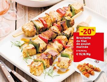 Promotions Brochette de filet de poulet marinée - Produit maison - Renmans - Valide de 10/03/2023 à 16/03/2023 chez Renmans