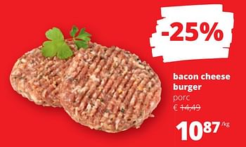 Promotions Bacon cheese burger - Produit Maison - Spar Retail - Valide de 09/03/2023 à 22/03/2023 chez Spar (Colruytgroup)