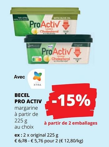 Promotions Becel pro activ margarine original - Becel - Valide de 09/03/2023 à 22/03/2023 chez Spar (Colruytgroup)