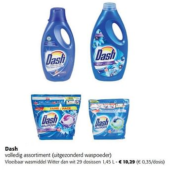 Promoties Dash vloeibaar wasmiddel witter dan wit - Dash - Geldig van 08/03/2023 tot 21/03/2023 bij Colruyt