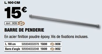 Promotions Barre de penderie - Produit Maison - Brico Depot - Valide de 03/03/2023 à 23/03/2023 chez Brico Depot