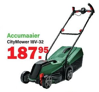 Promoties Bosch accumaaier citymower 18v-32 - Bosch - Geldig van 13/03/2023 tot 01/04/2023 bij Van Cranenbroek