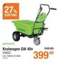 Greenworks kruiwagen gw 40v g40gc-Greenworks