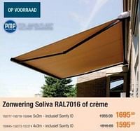Zonwering soliva ral7016 of crème-PMP