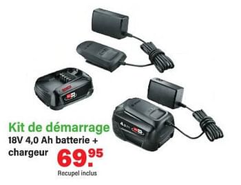 Promotions Bosch kit de démarrage 18v 4,0 ah batterie + chargeur - Bosch - Valide de 13/03/2023 à 01/04/2023 chez Van Cranenbroek