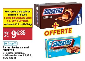 Promotions Barres glacées caramel snickers - Snickers - Valide de 14/03/2023 à 19/03/2023 chez Migros