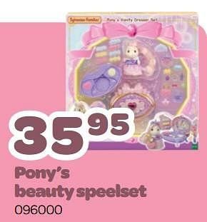 Promoties Pony’s beauty speelset - Sylvanian Families - Geldig van 13/03/2023 tot 15/04/2023 bij Happyland