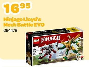 Promoties Ninjago lloyd’s mech battle evo - Lego - Geldig van 13/03/2023 tot 15/04/2023 bij Happyland
